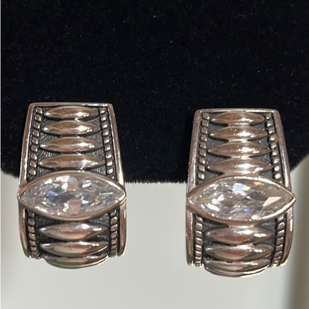 RARE find. Silpada Silver Marquise Earrings On Omega Post